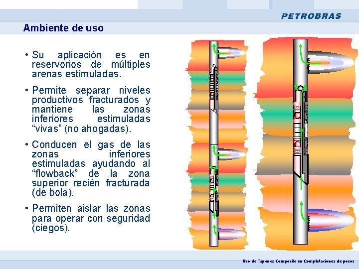 Ambiente de uso • Su aplicación es en reservorios de múltiples arenas estimuladas. •