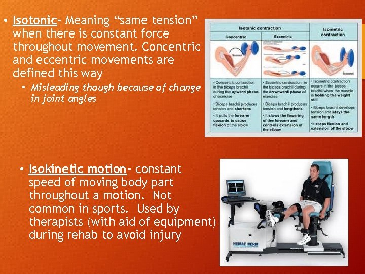 • Isotonic- Meaning “same tension” when there is constant force throughout movement. Concentric • Isotonic- Meaning “same tension” when there is constant force throughout movement. Concentric
