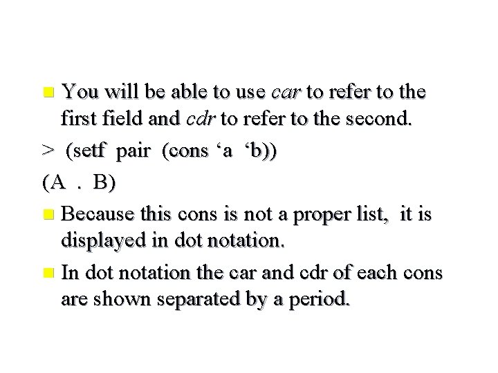 You will be able to use car to refer to the first field and