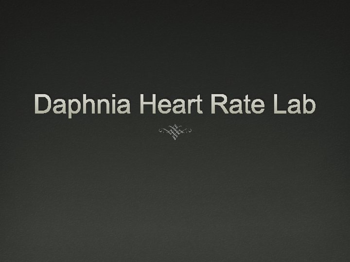Daphnia Heart Rate Lab 