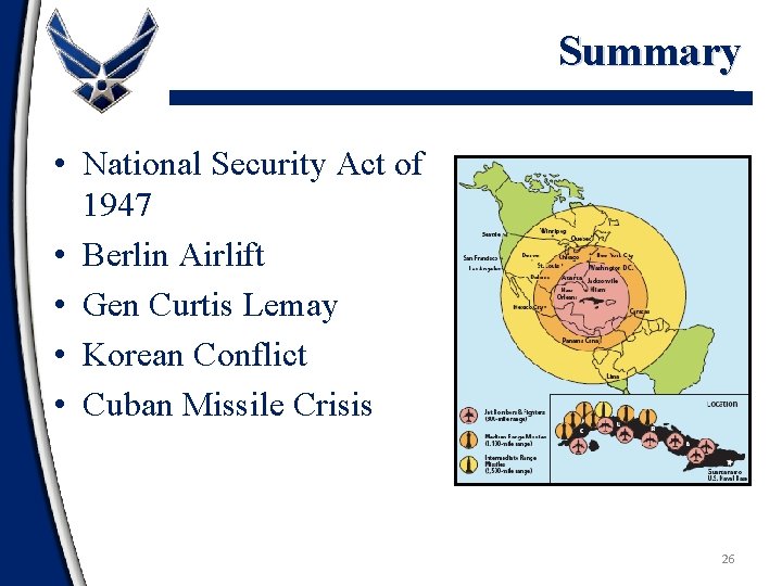 Summary • National Security Act of 1947 • Berlin Airlift • Gen Curtis Lemay
