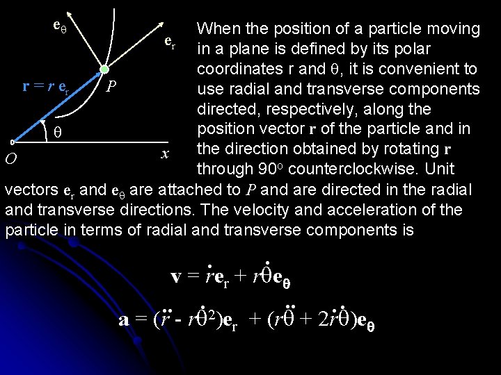 eq When the position of a particle moving er in a plane is defined