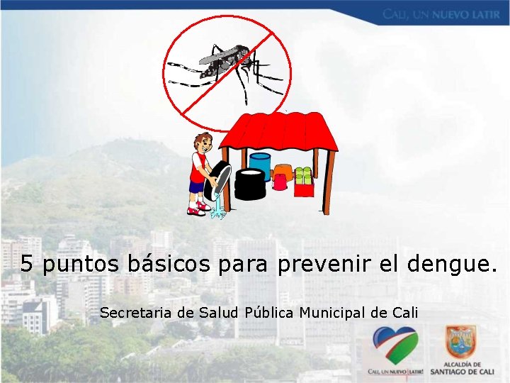 5 puntos básicos para prevenir el dengue. Secretaria de Salud Pública Municipal de Cali