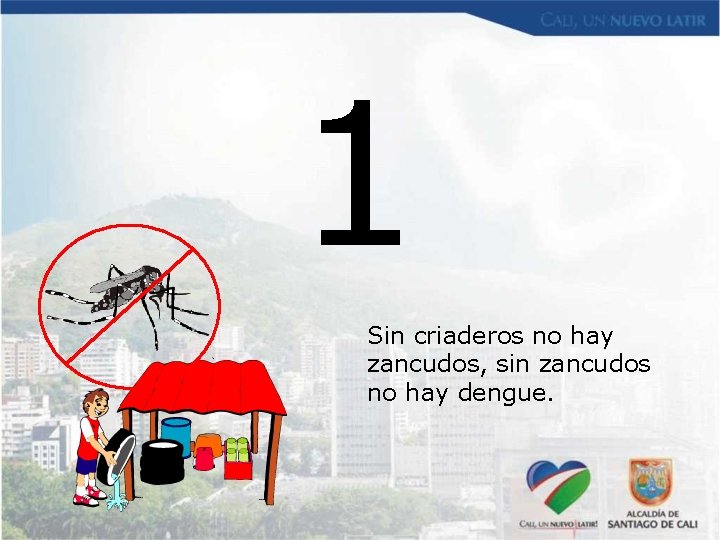 1 Sin criaderos no hay zancudos, sin zancudos no hay dengue. 
