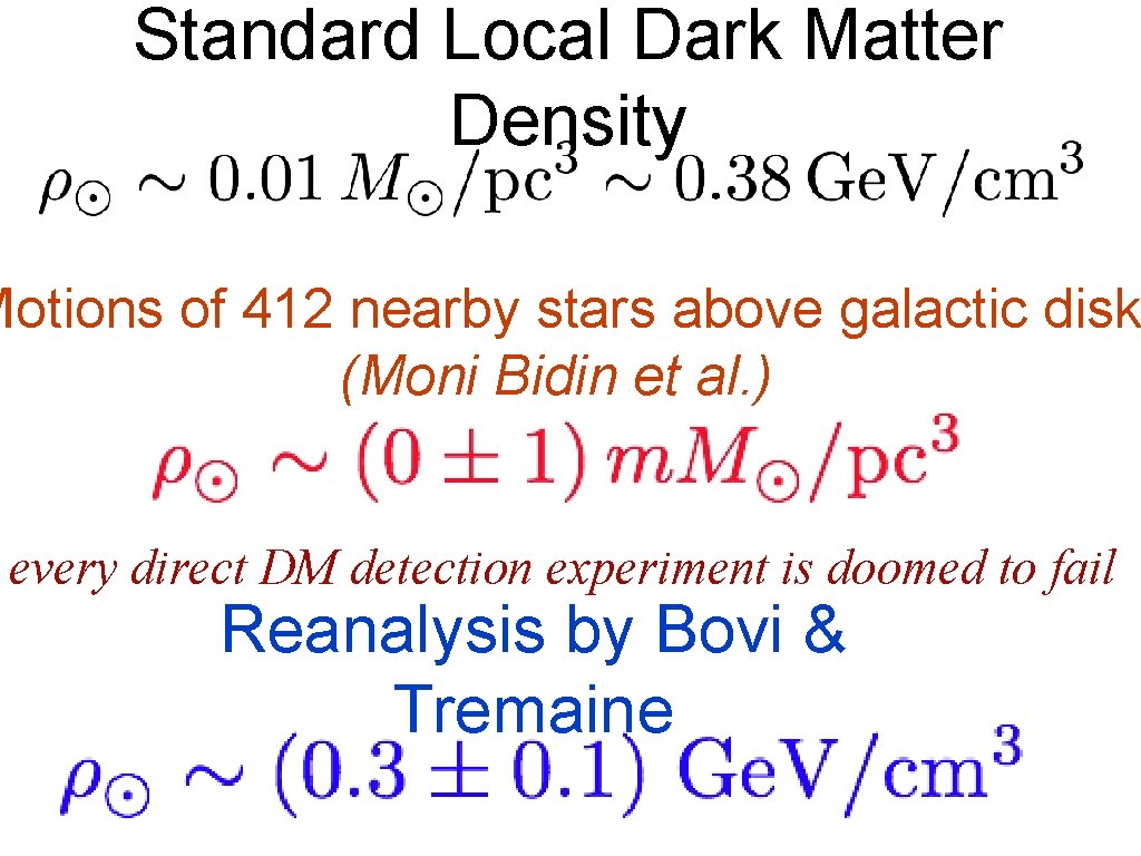 Standard Local Dark Matter Density Motions of 412 nearby stars above galactic disk (Moni