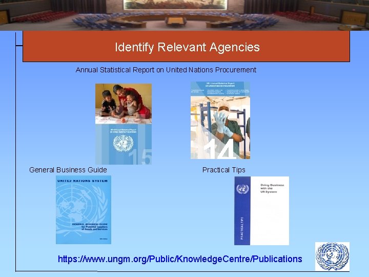 Identify Relevant Agencies Annual Statistical Report on United Nations Procurement General Business Guide Practical