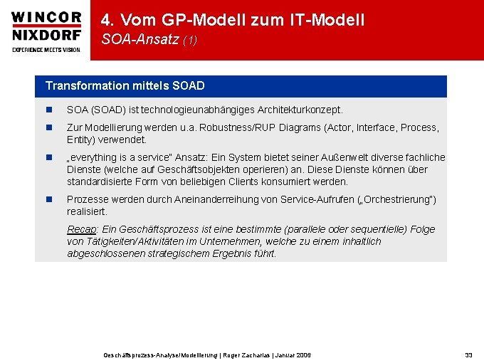 4. Vom GP-Modell zum IT-Modell SOA-Ansatz (1) Transformation mittels SOAD n SOA (SOAD) ist