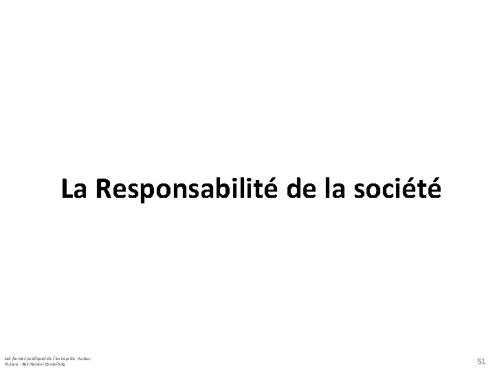 La Responsabilité de la société Les formes juridiques de l’entreprise: Auteur: G. Zara -Res