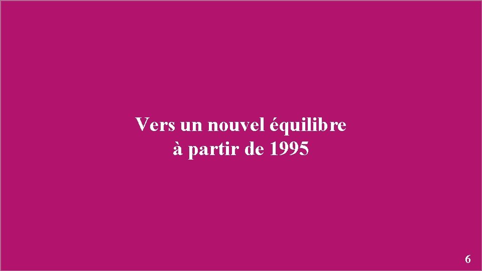 Vers un nouvel équilibre à partir de 1995 6 