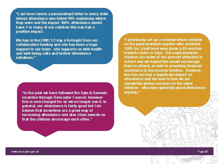 “Last term I wrote a personalised letter to every child whose attendance was below