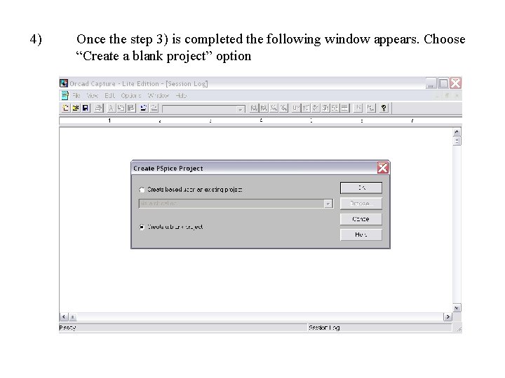 4) Once the step 3) is completed the following window appears. Choose “Create a