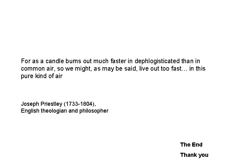 For as a candle burns out much faster in dephlogisticated than in common air, For as a candle burns out much faster in dephlogisticated than in common air,