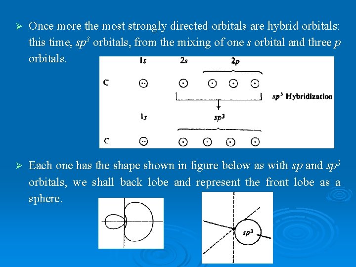 Ø Once more the most strongly directed orbitals are hybrid orbitals: this time, sp