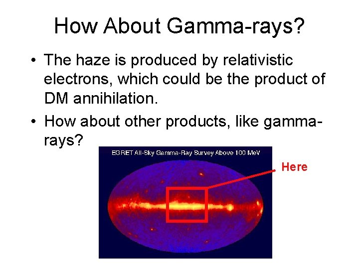 How About Gamma-rays? • The haze is produced by relativistic electrons, which could be
