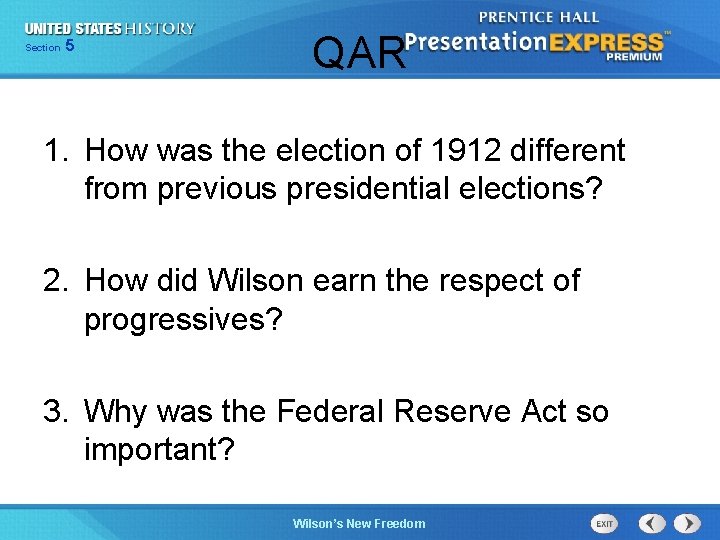 525 Section Chapter Section 1 QAR 1. How was the election of 1912 different