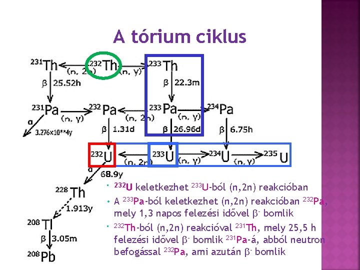 A tórium ciklus U keletkezhet 233 U-ból (n, 2 n) reakcióban • A 233