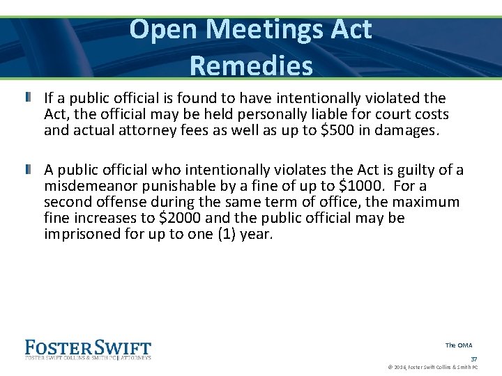 Open Meetings Act Remedies If a public official is found to have intentionally violated