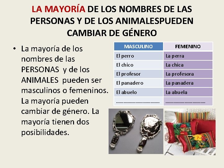 LA MAYORÍA DE LOS NOMBRES DE LAS PERSONAS Y DE LOS ANIMALESPUEDEN CAMBIAR DE