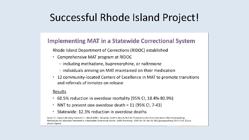 Successful Rhode Island Project! 