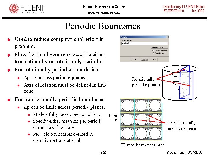 Introductory FLUENT Notes FLUENT v 6. 0 Jan 2002 Fluent User Services Center www.