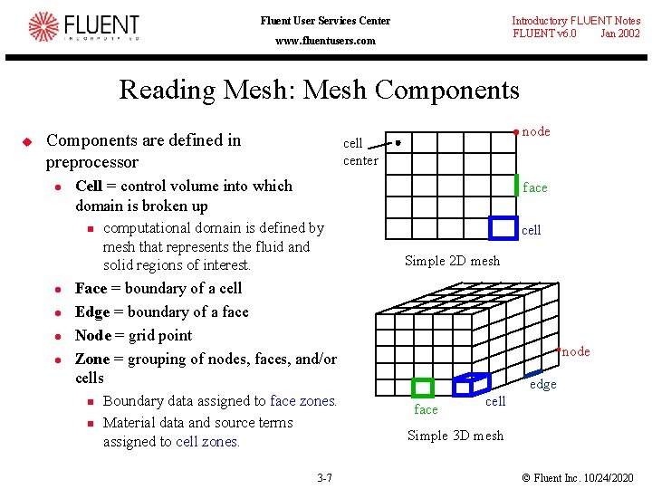 Introductory FLUENT Notes FLUENT v 6. 0 Jan 2002 Fluent User Services Center www.