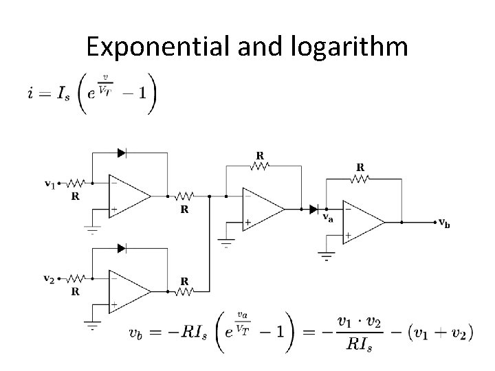 Exponential and logarithm Exponential and logarithm