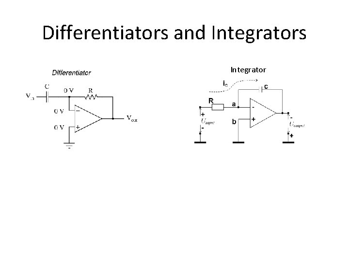 Differentiators and Integrators Integrator Differentiators and Integrators Integrator