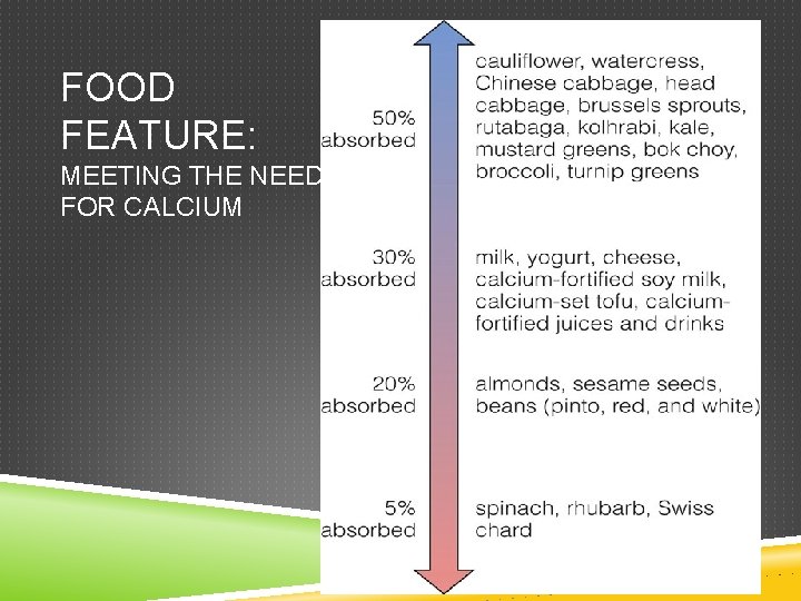 FOOD FEATURE: MEETING THE NEED FOR CALCIUM 