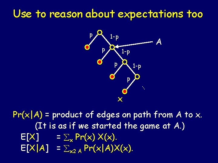 Use to reason about expectations too p 1 -p p A 1 -p p
