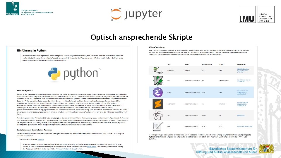 Optisch ansprechende Skripte 