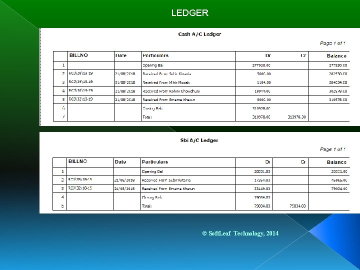 LEDGER © Soft. Leaf Technology, 2014 