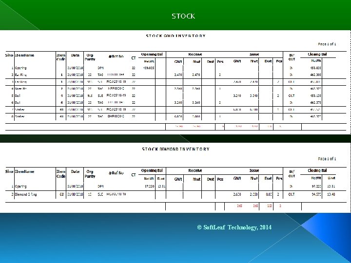  STOCK © Soft. Leaf Technology, 2014 