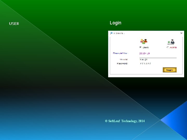  USER Login © Soft. Leaf Technology, 2014 