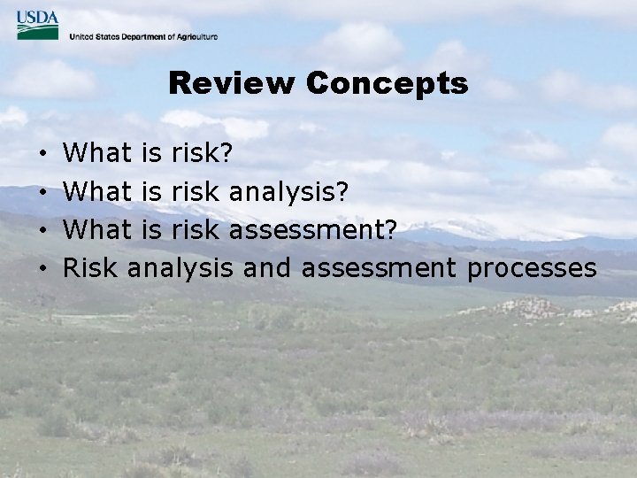 Review Concepts • • What is risk? What is risk analysis? What is risk