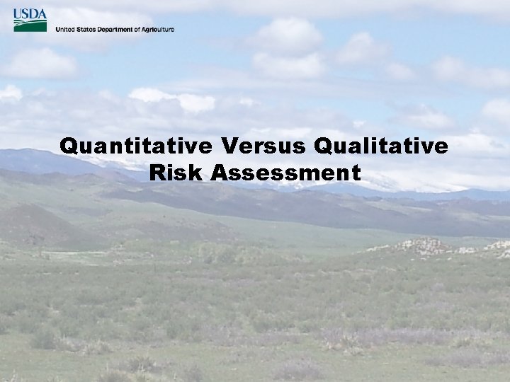 Quantitative Versus Qualitative Risk Assessment 