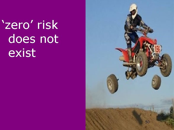 ‘zero’ risk does not exist 50 