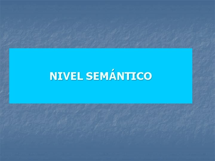 NIVEL SEMÁNTICO 