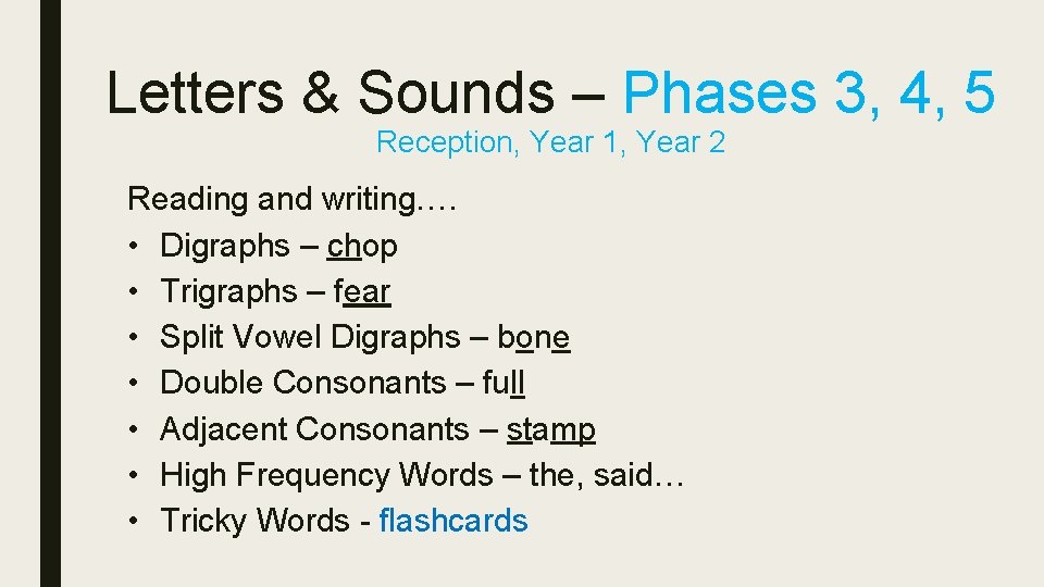 Letters & Sounds – Phases 3, 4, 5 Reception, Year 1, Year 2 Reading