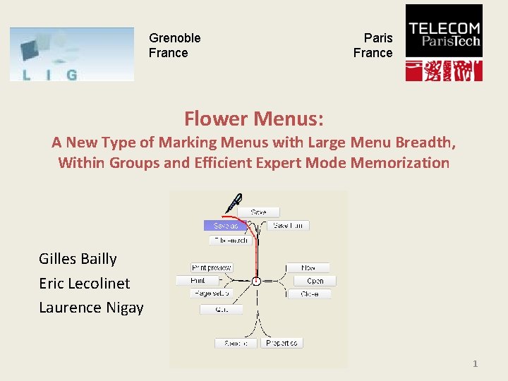 Grenoble France Paris France Flower Menus: A New Type of Marking Menus with Large