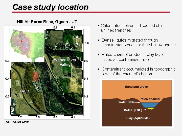 Case study location Hill Air Force Base, Ogden - UT § Chlorinated solvents disposed Case study location Hill Air Force Base, Ogden - UT § Chlorinated solvents disposed