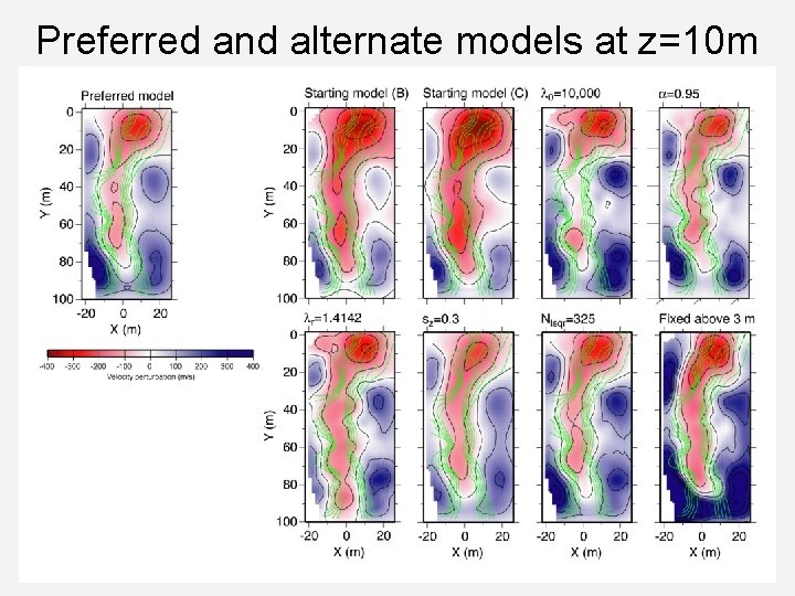 Preferred and alternate models at z=10 m Preferred and alternate models at z=10 m