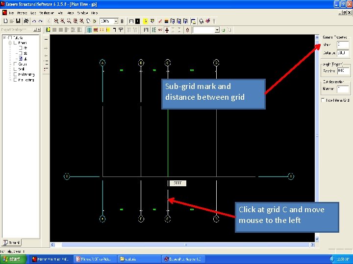 Sub-grid mark and distance between grid Click at grid C and move mouse to Sub-grid mark and distance between grid Click at grid C and move mouse to