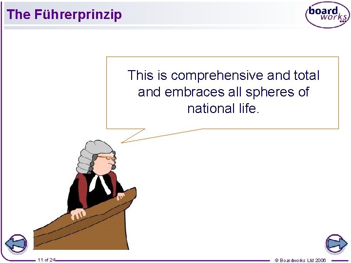 The Führerprinzip This is comprehensive and total and embraces all spheres of national life.