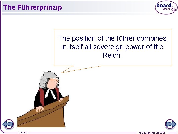 The Führerprinzip The position of the führer combines in itself all sovereign power of