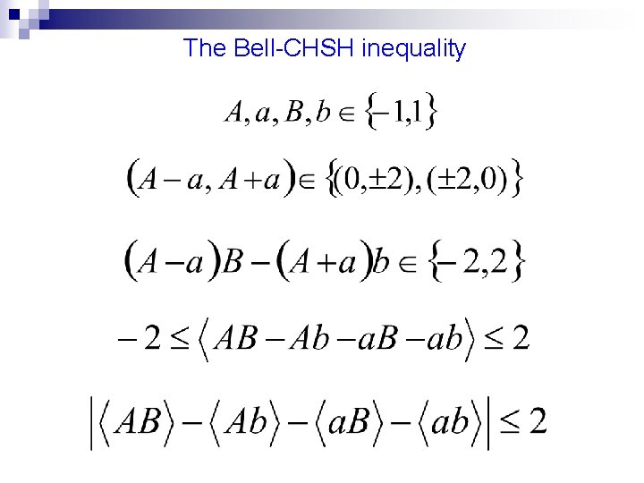 The Bell-CHSH inequality 