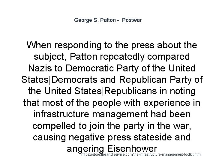 George S. Patton - Postwar 1 When responding to the press about the subject,