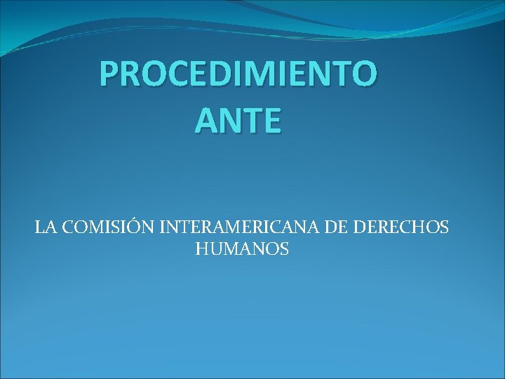 PROCEDIMIENTO ANTE LA COMISIN INTERAMERICANA DE DERECHOS HUMANOS