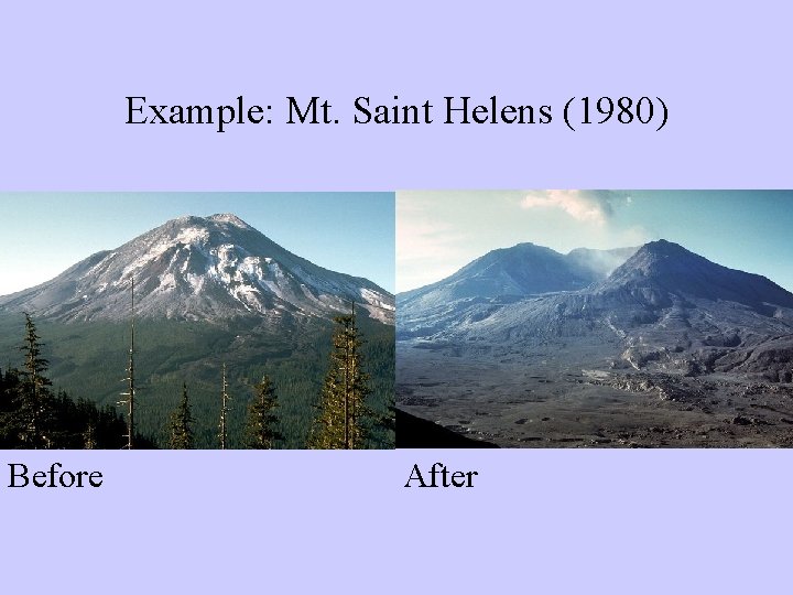 Example: Mt. Saint Helens (1980) Before After 