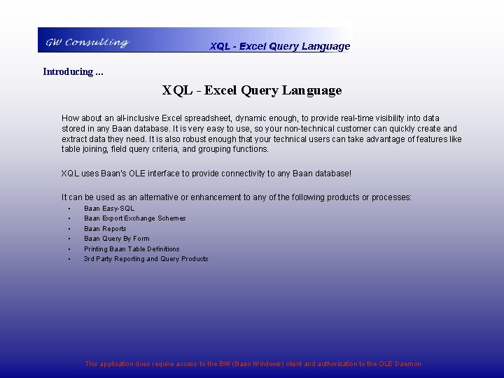 Introducing … XQL - Excel Query Language How about an all-inclusive Excel spreadsheet, dynamic