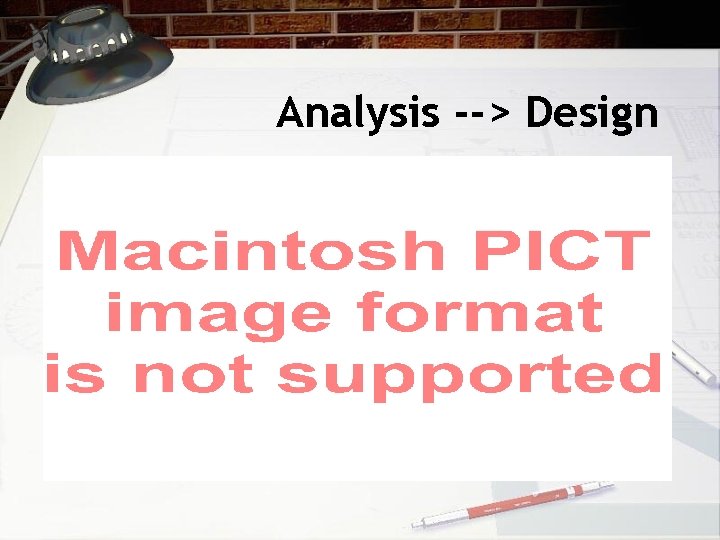 Analysis --> Design 
